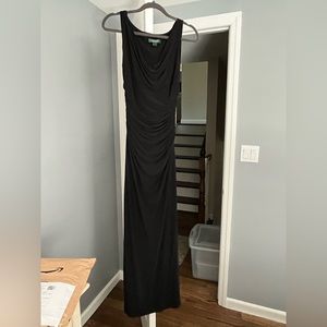 Lauren Ralph Lauren Evening long black cowl neck dress - elegant timeless piece